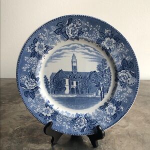 Staffordshire Blue and White Porcelain Dinner Plate